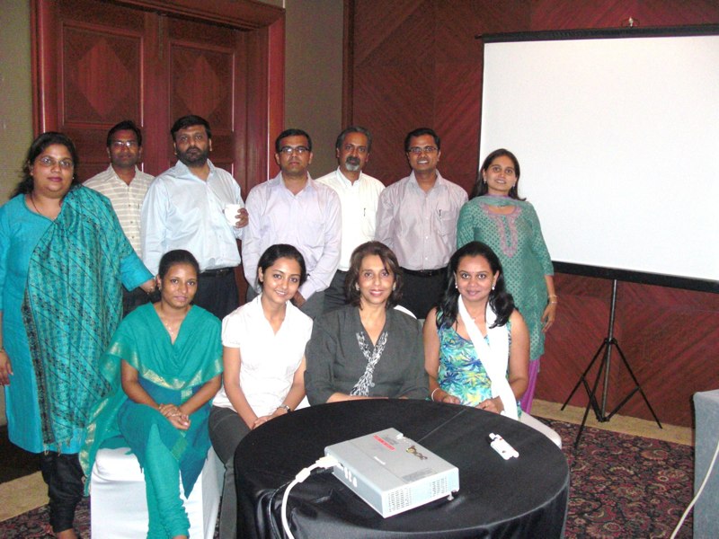 Maya Daswani with a corporate training group in Delhi