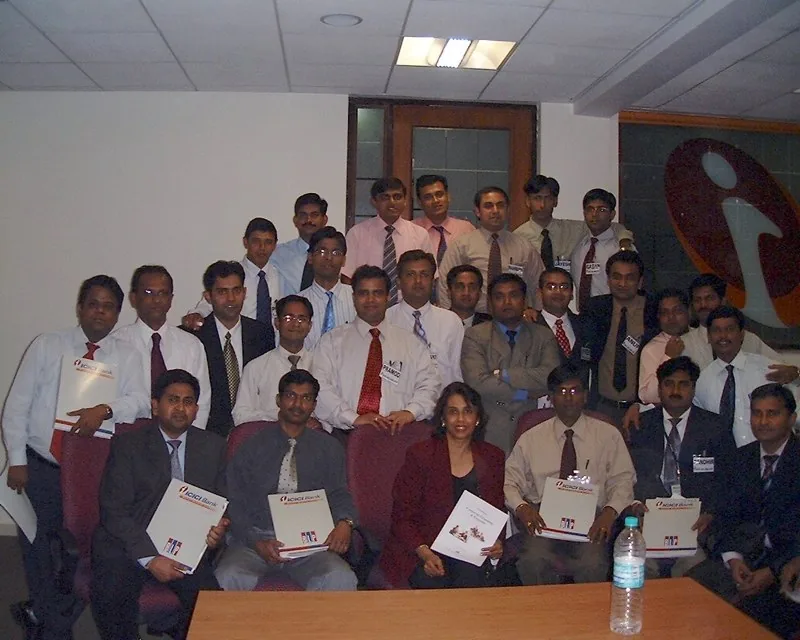Maya Daswani with a leadership training group