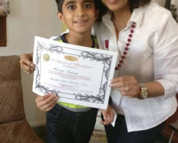 Our youngest student Aarya Hebber